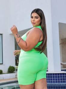 Plus Size Co-Ords - VERDE NEON - View 2