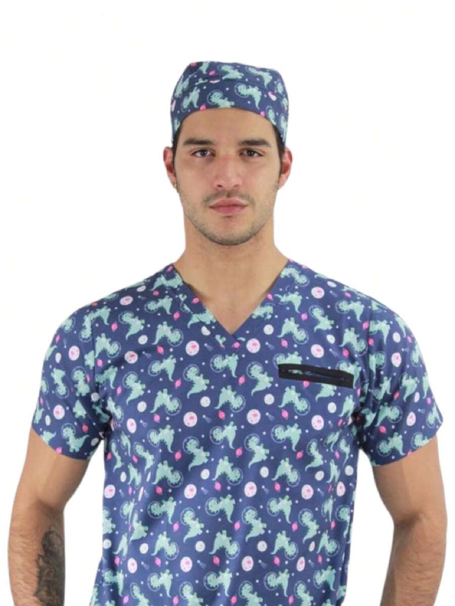 SOULMATE Surgical Medical Cap For Men - Khủng long bạc hà - Xem 1