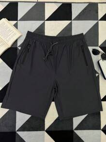 Men Plus Size Shorts - Dark Grey - View 2