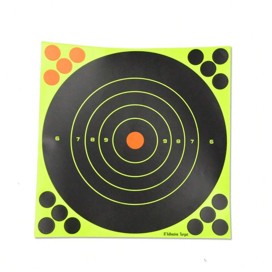 1 Pack Of 10 Sheets Of 8-inch Stickable Fluorescent Splatter Target Paper - Black - View 1