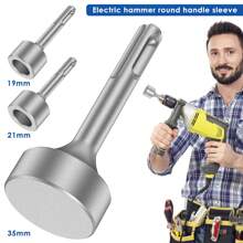 Ground Rod Driver 85mm Heavy Duty Steel Drill Bit Driver Wear Resistant Wide Compatibility Ground Rod Bits Socket for Rotary Hammer Drill Grounding Rods - Silver - View 2