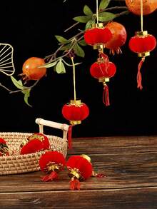 25入組紅色燈籠,吊掛燈籠裝飾,新年婚禮派對掛迷你燈籠,為春節和慶祝活動帶來家居裝飾 - 紅色 - 查看 3