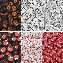 50入組拼盒裝10mm運動系列混色高分子粘土珠子,包括隨機高分子粘土間隔珠,適合diy手鐲,項鍊,耳環和珠寶製作 - 一包裝 - 查看 1