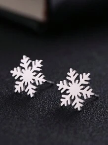 1 Paar Edelstahl-ohrstecker In Tier-, Schneeflocken-, Stern-, Mond- Und Herzform Für Damen, Niedlicher Miniatur-ohrschmuck, Geburtstags- Und Weihnachtsgeschenk