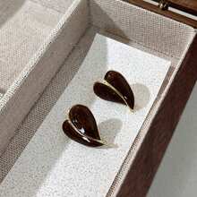 2 件裝酒紅色誇張大琥珀耳環帶 S925 銀針女式 - 款式5 - 查看 8