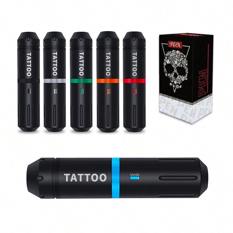 Máquina De Tatuaje Con Motor Profesional De 1 Pieza - Pluma De Tatuaje Todo En Uno A La - Azul - Ver 1