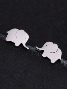 1 Paar Edelstahl-ohrstecker In Tier-, Schneeflocken-, Stern-, Mond- Und Herzform Für Damen, Niedlicher Miniatur-ohrschmuck, Geburtstags- Und Weihnachtsgeschenk