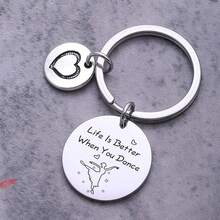 1pc Unisex Stainless Steel Dancing Girl Keychain With Creative & Artistic European & American Style Design, Ideal Gift For Dance Lovers, Dance Teachers, Valentine's Day - Silver - View 4
