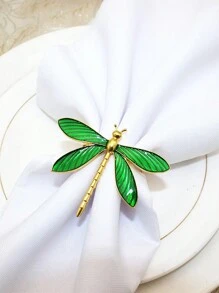 1 個綠色蜻蜓餐巾環支架適合婚禮、生日、迎嬰派對、派對餐桌裝飾、家居裝飾 - 綠色 - 查看 4