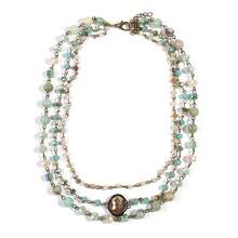 1pc Fashionable Bohemian Style Jewelry Mint-Colored 3-Layer Natural Stone Crystal Glass Necklace Suitable For Women'S Daily Wear - Mint - View 4