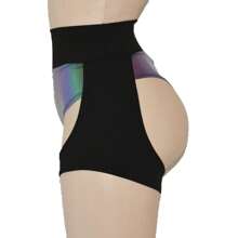 Mini Lycra Pole Dance Shorts Opening Dance Twerk Vivi - Black - View 4