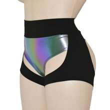 Mini Lycra Pole Dance Shorts Opening Dance Twerk Vivi - Black - View 3