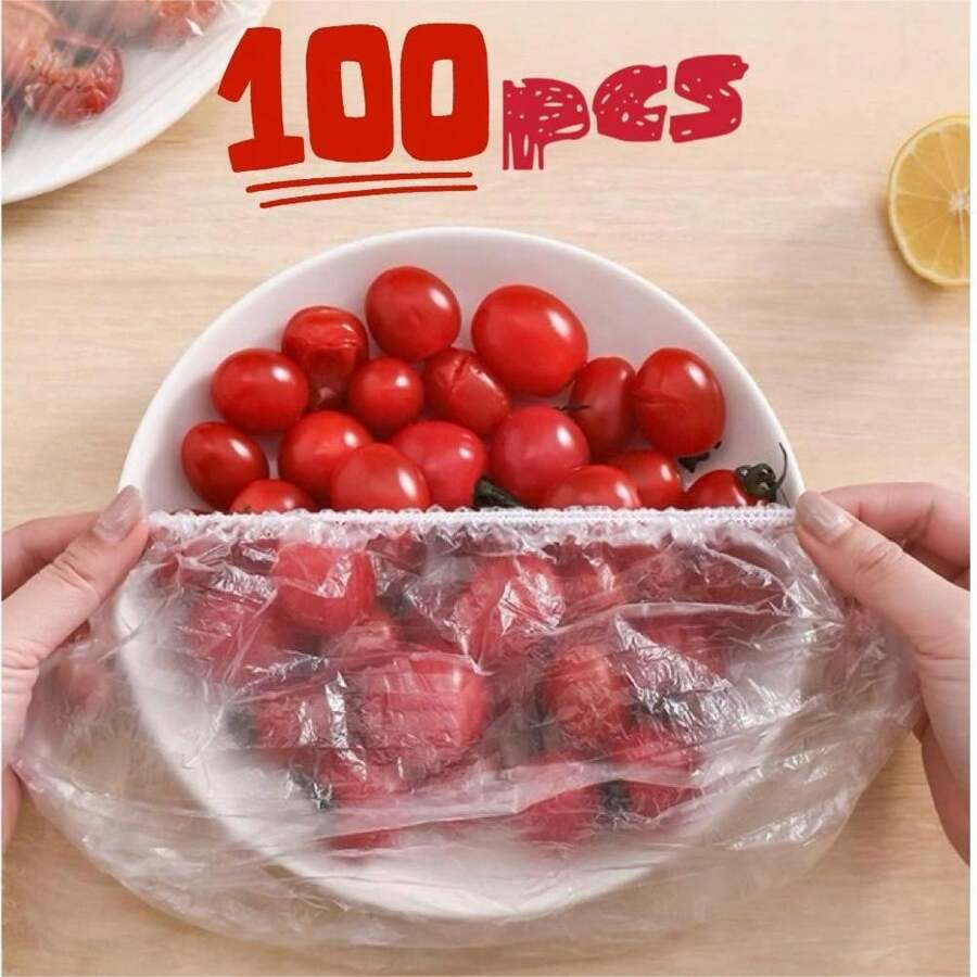 100pcs Disposable Food Storage Bags With Elastic Seal - 300pcs/3paq - View 1