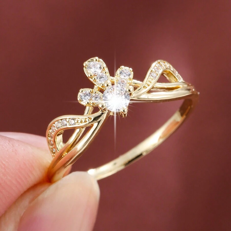 1pc Simple Crown Design Elegant Women's Copper Ring - Multicolor - View 1