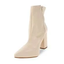 Bota Feminina Salto Médio Grosso Bico Fino Cano Curto Confortável P71