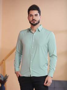 Men Shirts - Olive Green - View 5
