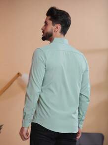 Men Shirts - Olive Green - View 2