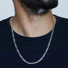 1条2.5毫米男士法式项链，18K镀金长链，925镀银项链，长度16-30英寸，银色/金色可选 - 銀色 - 查看 5