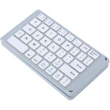 JOMAA Mini Wireless Keyboard Rechargeable Foldable Keyboard Folding Wireless Keyboard For Android IOS  Windows(Black) - White - View 2