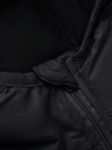 SOLOCOTE Tween Boy Lightweight Hooded Zip-Up Long Sleeve Padded Coat With Pockets - Black - View 7