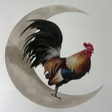 1入組金屬月亮歡迎標誌裝飾,彩色雞雕塑剪影手工藝品,現代家居金屬牆面裝飾,適用於臥室、書房、客廳3d剪影掛墜,理想的聖誕節、萬聖節、節慶派對和朋友的禮物 - 彩色 - 查看 11