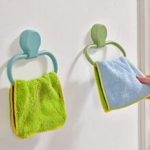 1入組多色ins風格簡約自粘式毛巾和布架,適用於浴室、洗手間和廚房 - 藍色 - 查看 3