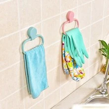 1入組多色ins風格簡約自粘式毛巾和布架,適用於浴室、洗手間和廚房 - 藍色 - 查看 5