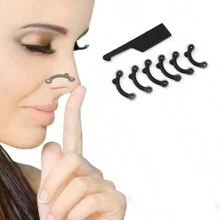 3pairs Nose Up Lifting Shaping Beauty Tool, Insertion Up Nose Invisible Nose Pad - Black - View 2