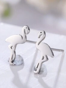 1 Paar Edelstahl-ohrstecker In Tier-, Schneeflocken-, Stern-, Mond- Und Herzform Für Damen, Niedlicher Miniatur-ohrschmuck, Geburtstags- Und Weihnachtsgeschenk