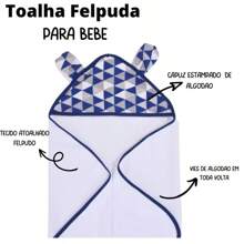 Toalha de Banho Infantil com Capuz  Trocador De Orelhinha + Trocador De Fraldas Várias Estampas Lindas