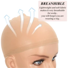 2pcs Invisible HD Wig Caps for Lace Front Wigs - Transparent Stocking Caps for Women - Wig Accessories for a Natural Look (1 Pack 2 Pcs)