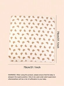 可愛的熊圖案新生兒浴巾，雙層紗布吸水薄夏季沐浴毯，適合兒童使用 - 彩色 - 查看 7