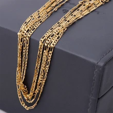 1PC 2.5MM Men's French  Necklace Chain 18K Gold Plated Long Chain 925 Silver Plated Necklace  Jewelry 16-30inch Silver Golden 2 Colors
