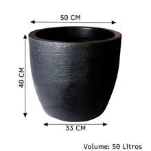 Decorative Plant Pot Round Cone Luxury Modern Model Grafiato Garden And Balcony - màu đen - Xem 5