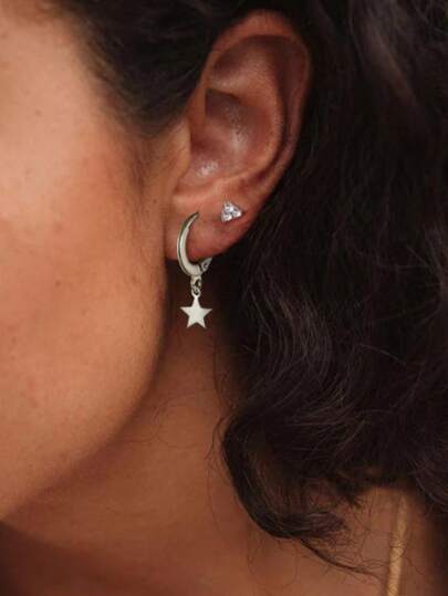 أقراط متدلي بتصميم نجم