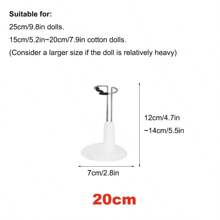Doll Stand Base, Stainless Steel Extendable Waist Clip, Suitable for Various Types of Dolls, Including  Dolls, BJDs (Ball-Jointed Dolls), Cloth Dolls,  Small Cloth Dolls, Salon Dolls, etc. Ideal for Plush Models, Photography, and Display (Dolls not included) - White - View 7