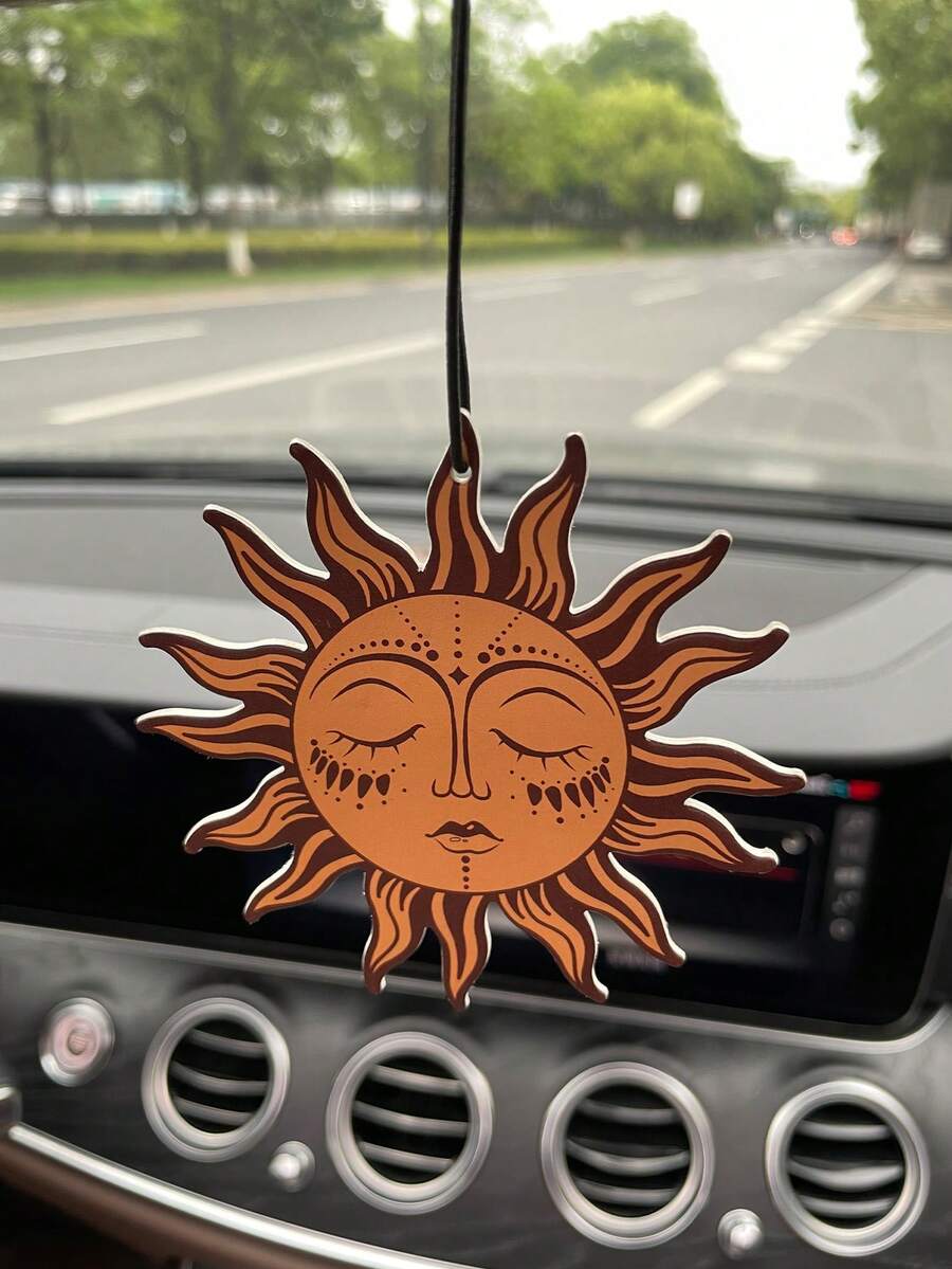 Car Aromatherapy Perfume Diffuser With Sun Pattern Fragrant Air Freshener & Rearview Mirror