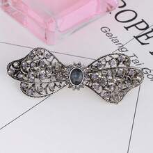 1pc Large New Crystal Alloy Vintage Black Simple Hair Clamp - 7 - View 1