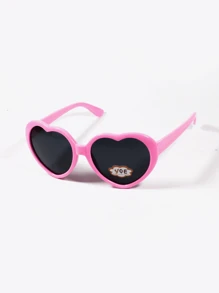 Girl's Fashion Glasses, Heart-Shaped Glasses, Sunglasses. - Pink - View 2