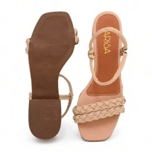Women Heeled Sandals - Beige - View 4