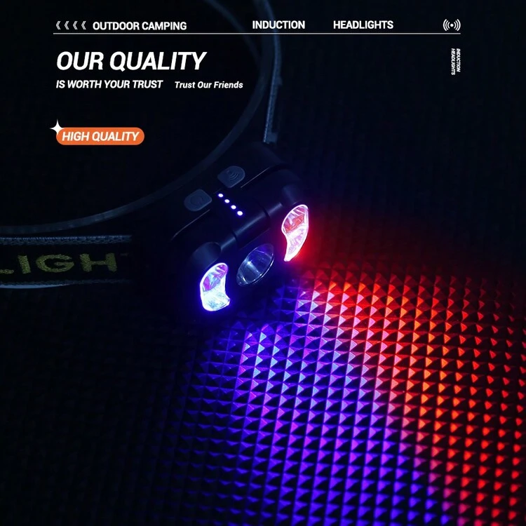 1pc Multifunctional Flip-cap Intelligent Induction Headlamp - Black - View 8