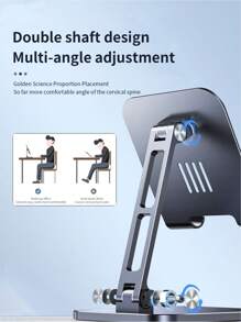 KOOLIFE 10吋平板電腦支架，桌面手機支架，鋁合金金屬底座支架，兼容iPad Pro/Air 5/Mini，與蘋果/華為/小米等品牌通用 - 槍色 - 查看 3