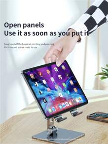 KOOLIFE 10吋平板電腦支架，桌面手機支架，鋁合金金屬底座支架，兼容iPad Pro/Air 5/Mini，與蘋果/華為/小米等品牌通用 - 槍色 - 查看 2