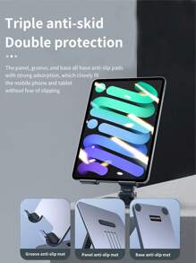 KOOLIFE 10吋平板電腦支架，桌面手機支架，鋁合金金屬底座支架，兼容iPad Pro/Air 5/Mini，與蘋果/華為/小米等品牌通用 - 槍色 - 查看 7