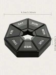 1 Pieza Caja De Almacenamiento Redonda Reforzada De 7 Rejillas Para Pastillas