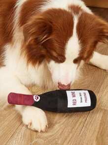 1pc Green Pet Plush Squeaky Toy, Bottle Shaped, With Plush Filling And Durable Materials, For Dogs And Cats, For Pet Use Only. - Green - View 8