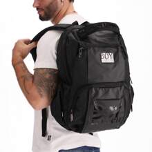 BOY LONDON Backpack Mochila Deportiva Escolar Urbana de Viaje - Negro - Ver 2