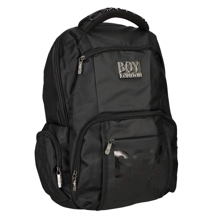 BOY LONDON Backpack Mochila Deportiva Escolar Urbana de Viaje - Negro - Ver 1