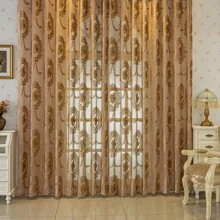 1 Miếng Dày Phong cách châu Âu Dệt hoa Rèm Với Lãng mạn Mô hình hoa Đối với Phòng khách , Phòng ngủ , Ban công , Phòng ăn Trang trí - Màu cà phê - Xem 7