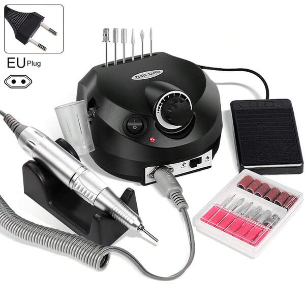 European Standard Black 35000rpm Electric Manicure Grinding Machine Pen